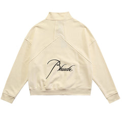 RHUDE embroidered slogan logo sweatshirts