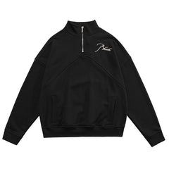 RHUDE embroidered slogan logo sweatshirts