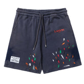 LANVIN Splash ink sports Shorts Navy blue