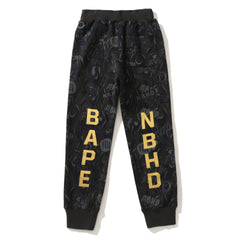 BAPE Gold BAPE Letter Pants