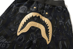BAPE Gold BAPE Letter Pants