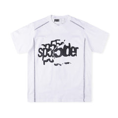 Sp5der Contrast Stitch Slub Tee