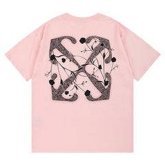 OFF WHITE logo-print Pink T-shirt
