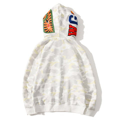 BAPE Glow Camo Shark Wide Full Zip Double Hoodies