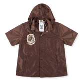 SAINT VANITY Embroidered Sporty Zipper Short-sleeved Jacket