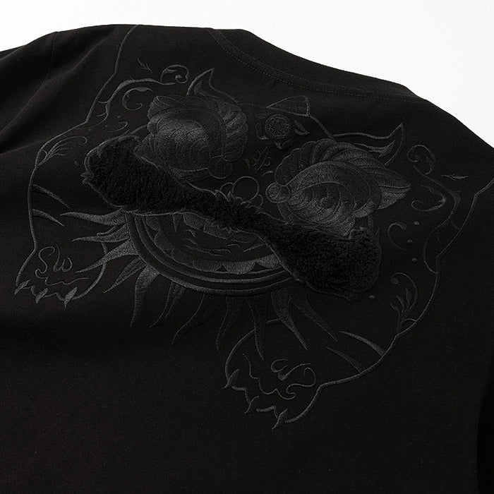 Three-dimensional lion embroidered shirt men