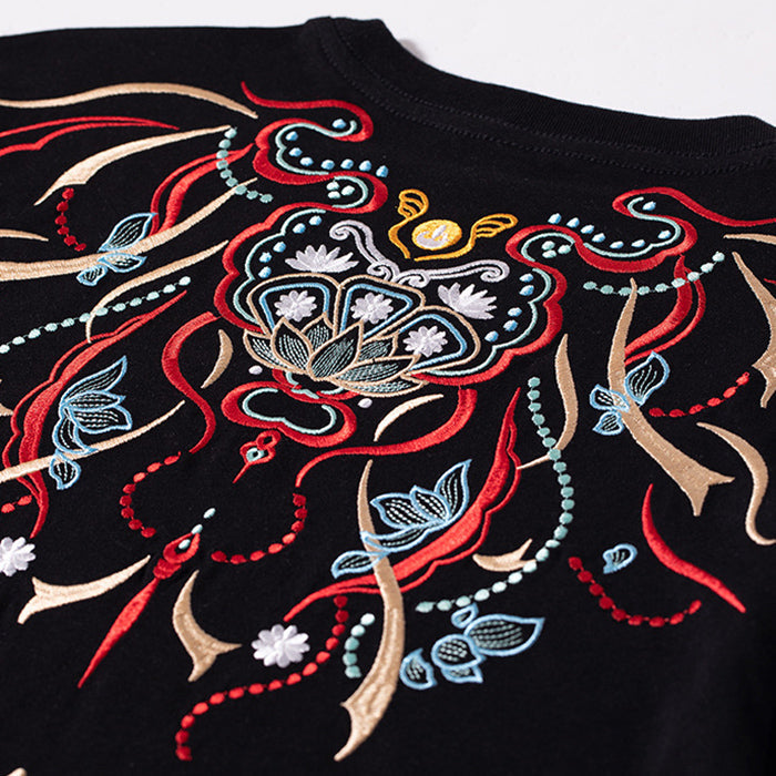 Chinese style men's carp embroidered shirt