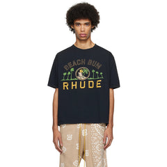 RHUDE Men's Black 'beach Bum' T-Shirt