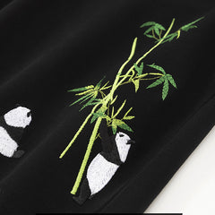 Panda Embroidered Casual Shorts
