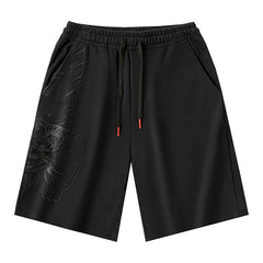 Embroidered shorts men's summer loose straight sports