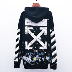 OFF-WHITE Fireworks splash graffiti Hoodies