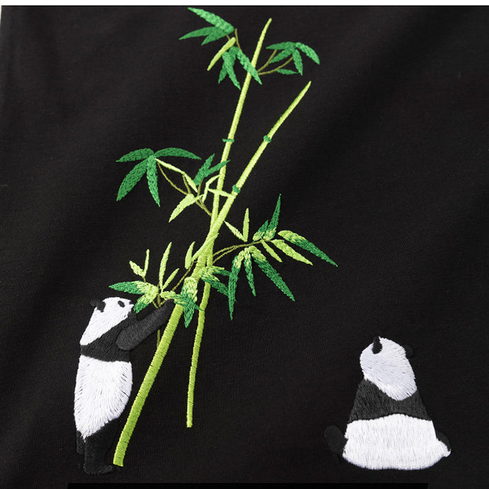 Vintage summer panda embroidered t-shirt
