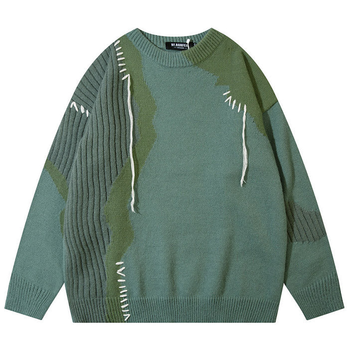 EVE SContrasting color splicing Sweater