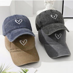 heart embroidery Hard Top Cap