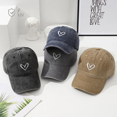 heart embroidery Hard Top Cap