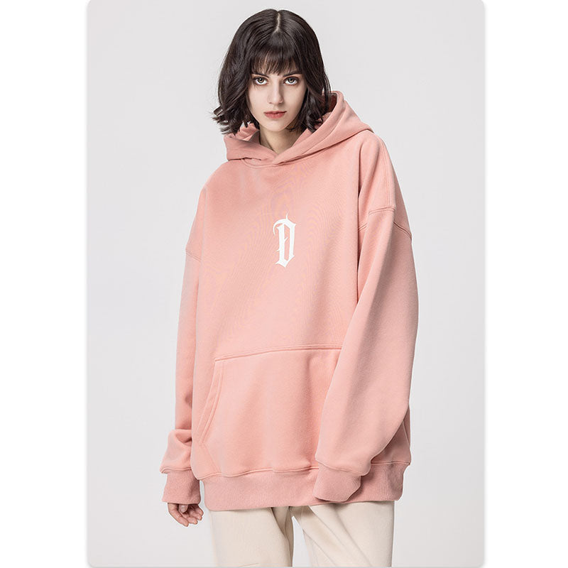RS Plush luminous print men's hooded sweatshirt