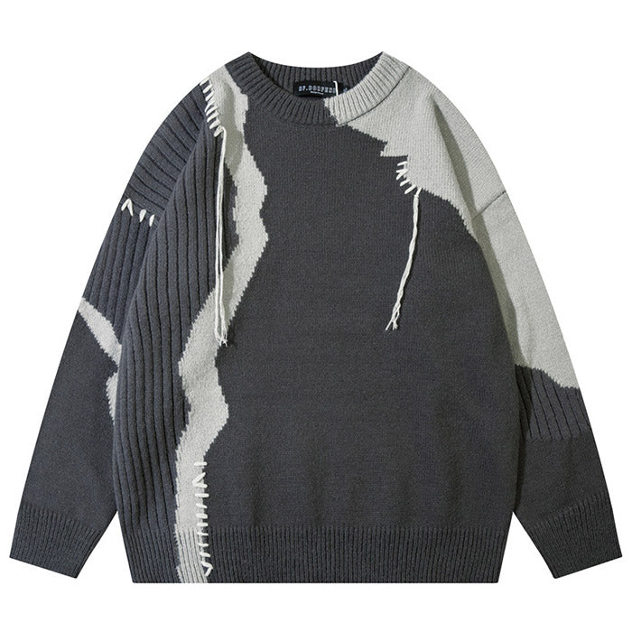 EVE SContrasting color splicing Sweater