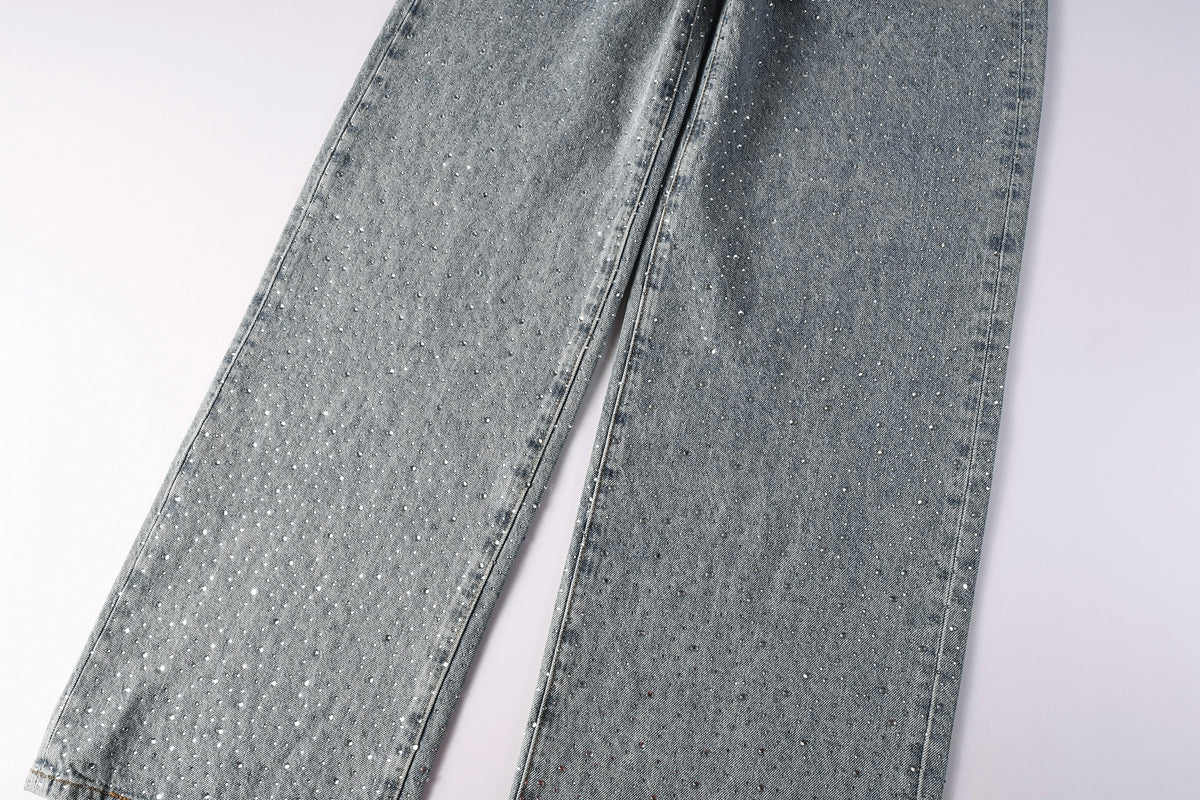 Purple Brand Crystal Diamond Jeans #9133