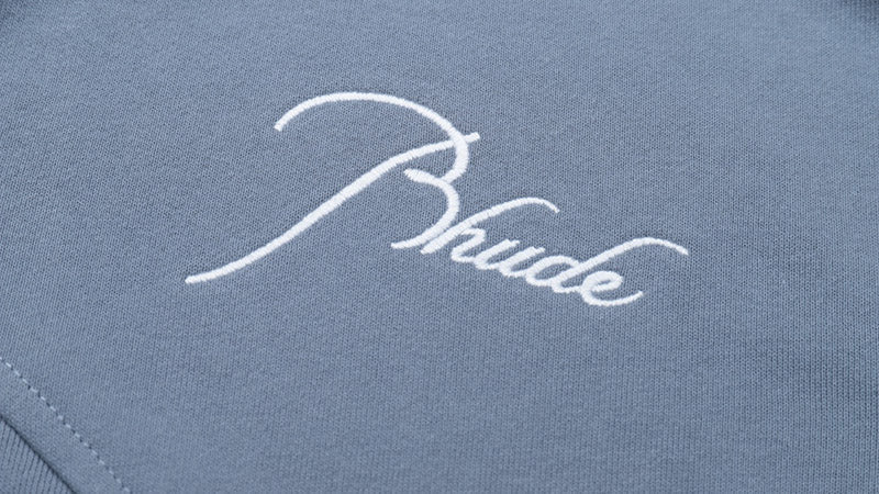 RHUDE embroidered slogan logo sweatshirts