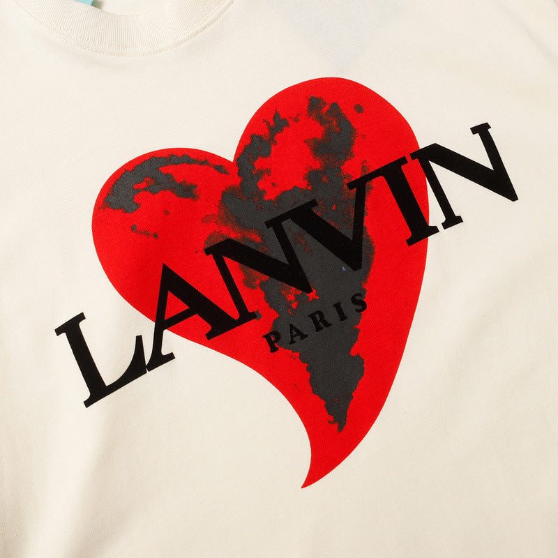 LANVIN Loving heart T-Shirt Apricot