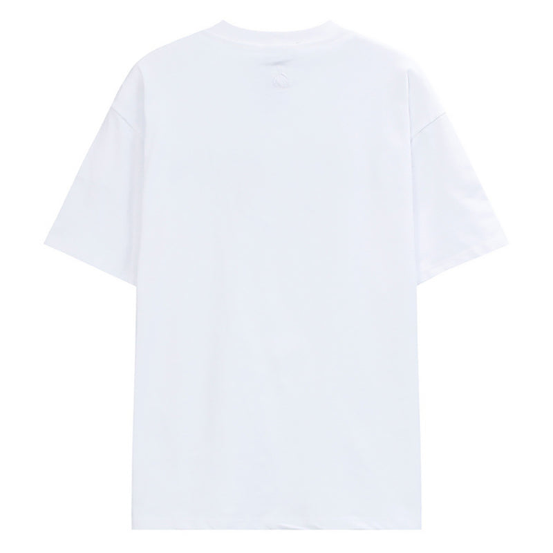 LANVIN Letter Embroidery T-Shirt Whtie