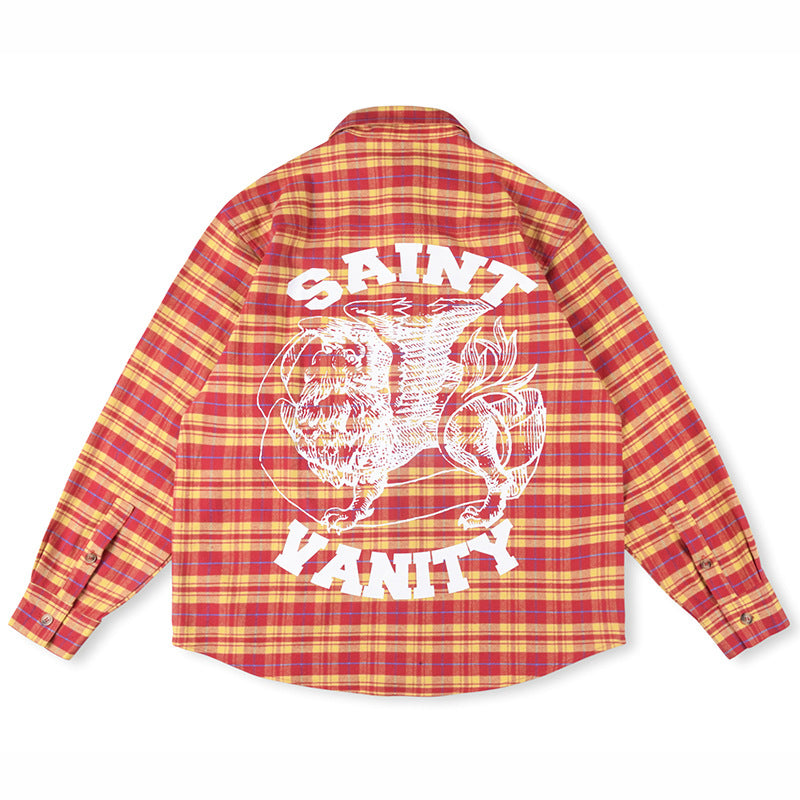 SAINT VANITY Old English Plaid Flannel Shirt