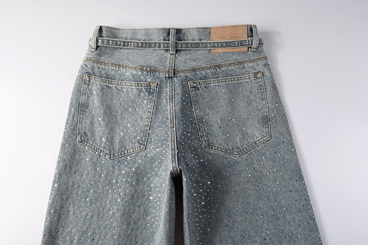 Purple Brand Crystal Diamond Jeans #9133