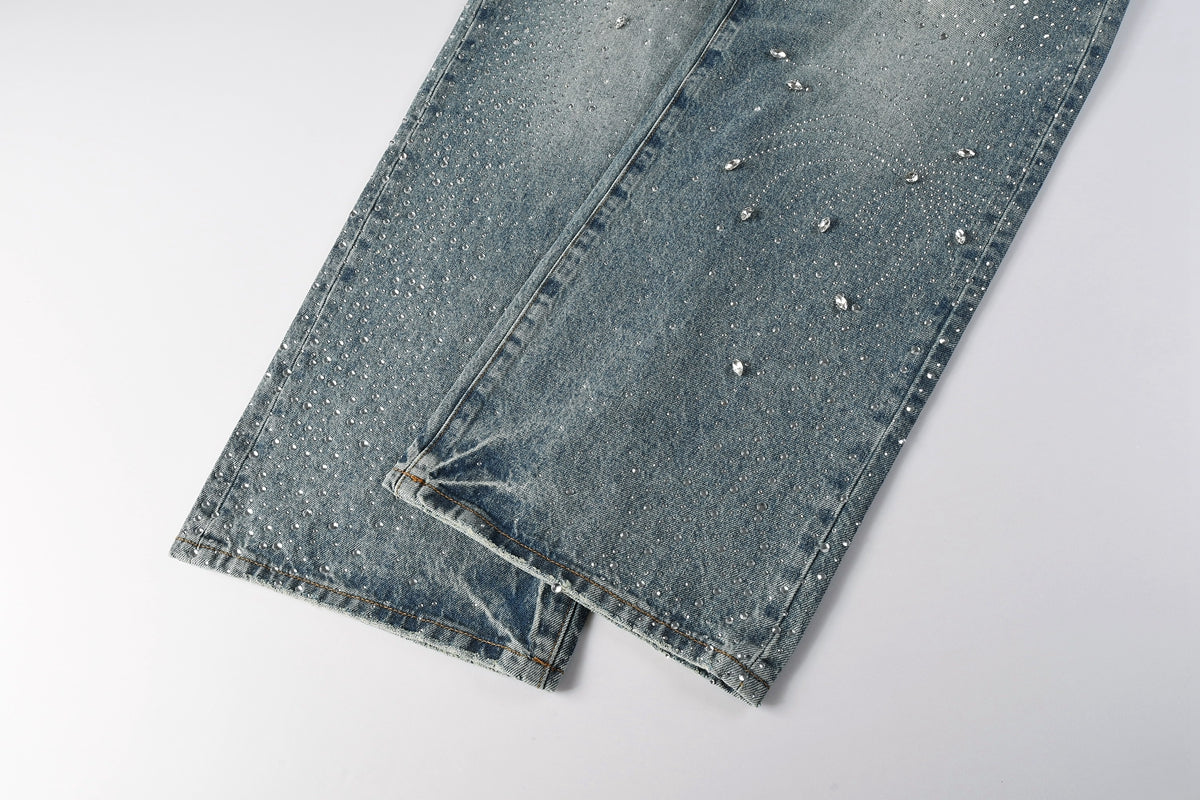 Purple Brand Crystal Diamond Jeans #9129