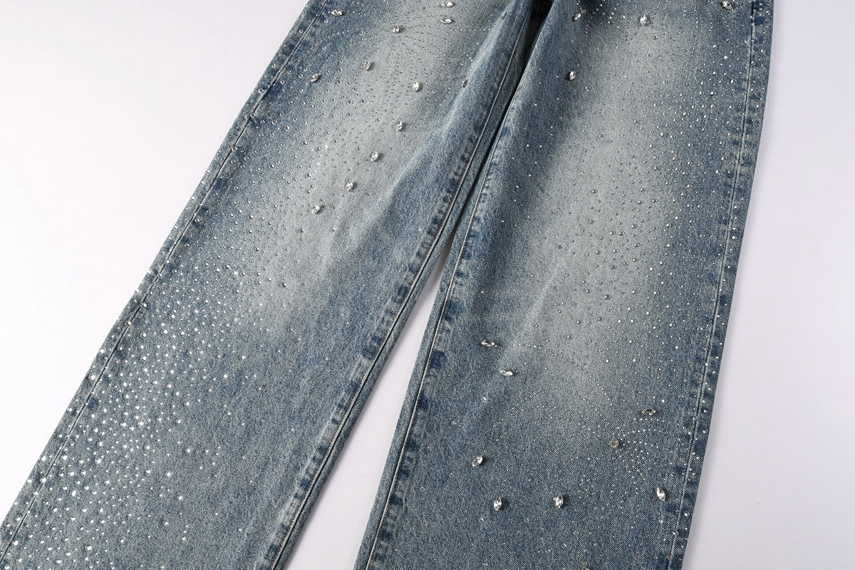 Purple Brand Crystal Diamond Jeans #9129