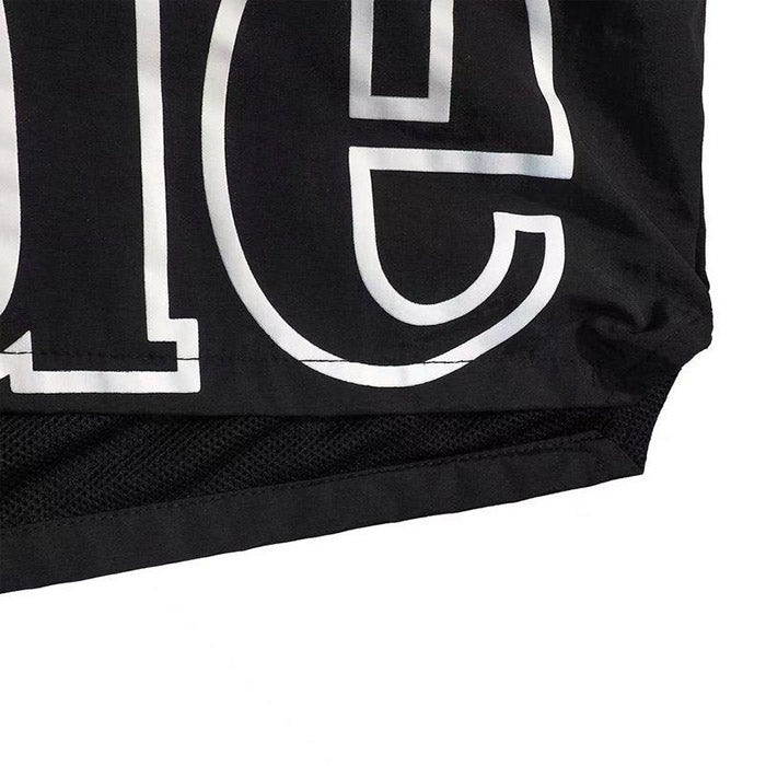 RHUDE 3M Reflective Letters Mesh Drawstring Shorts