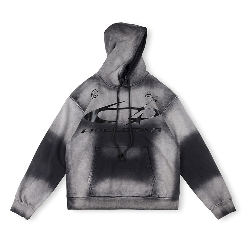Hellstar Studios Grey Vintage Logo Washed Hoodie