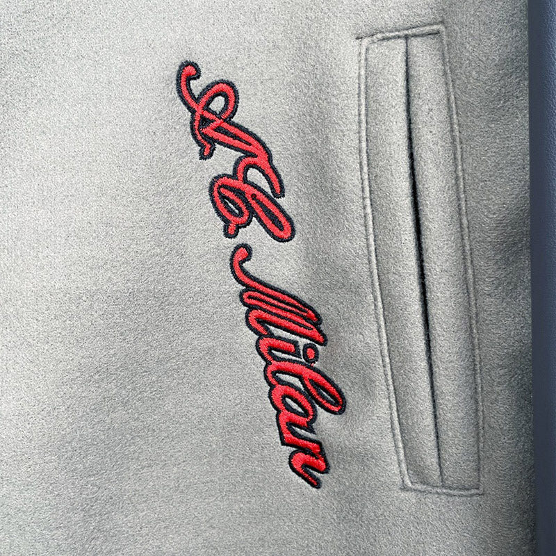 OFF WHITE Embroidered rhinestone filled down cotton jacket baseball uniform