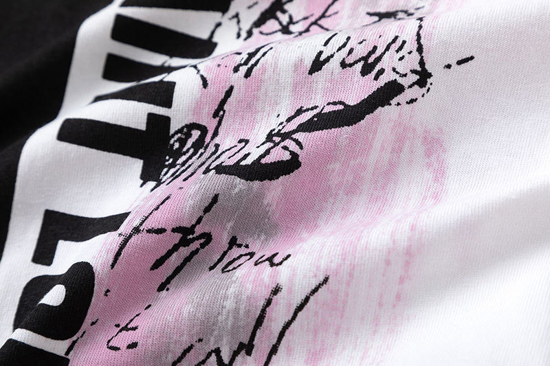 Saint Michael Pure Cotton Printed Tie Dyed Graffiti Ragged T-Shirt