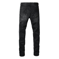Purple Brand Crystal Diamond Jeans #9130