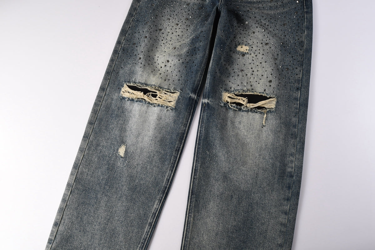 Purple Brand Crystal Diamond Jeans #9131